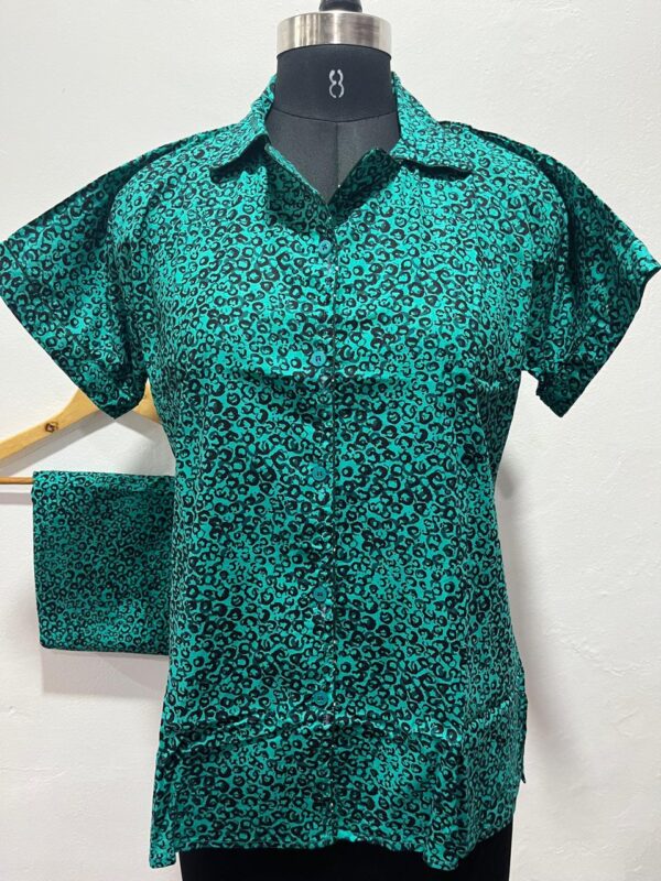 FULL OPEN BUTTON COTTON NIGHT DRESS