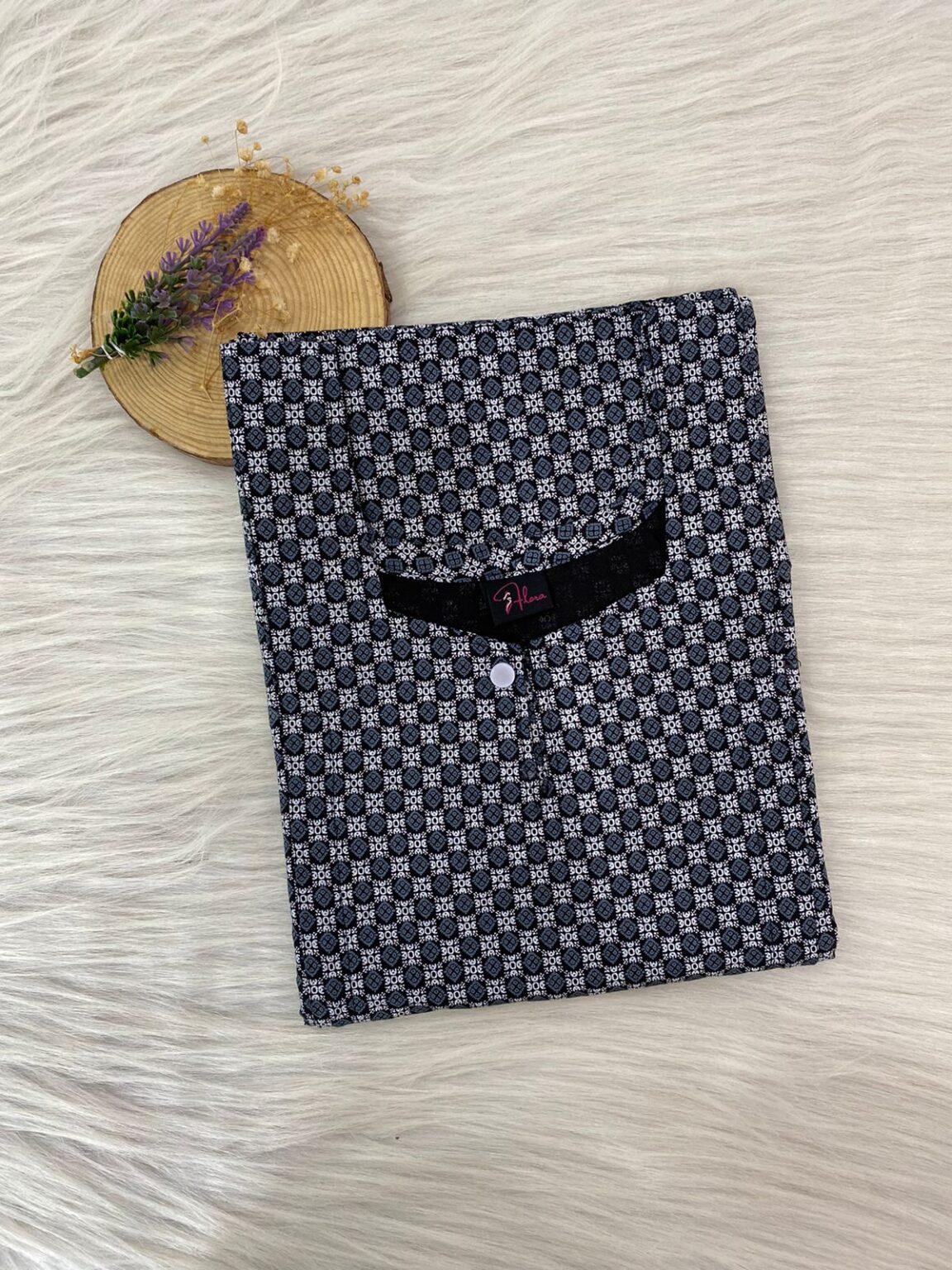 PURE COTTON BOTH SIDE VERTICAL ZIP FEEDING NIGHTY