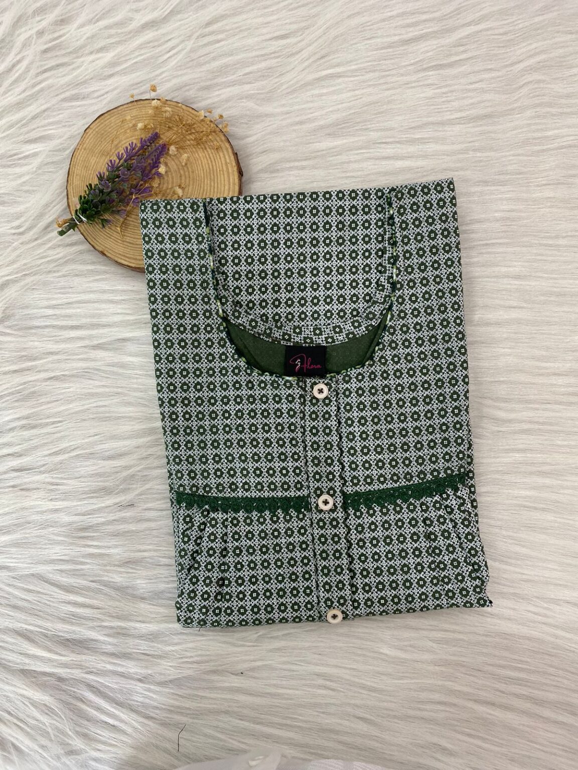 PURE COTTON LONG ZIP FEEDING NIGHTY