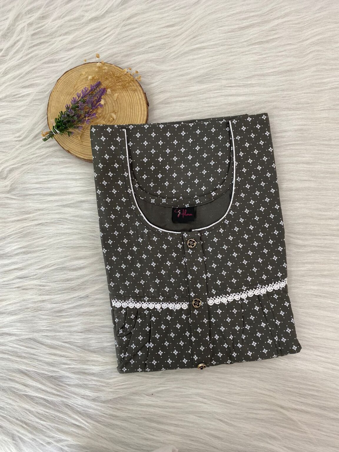 PURE COTTON LONG ZIP FEEDING NIGHTY