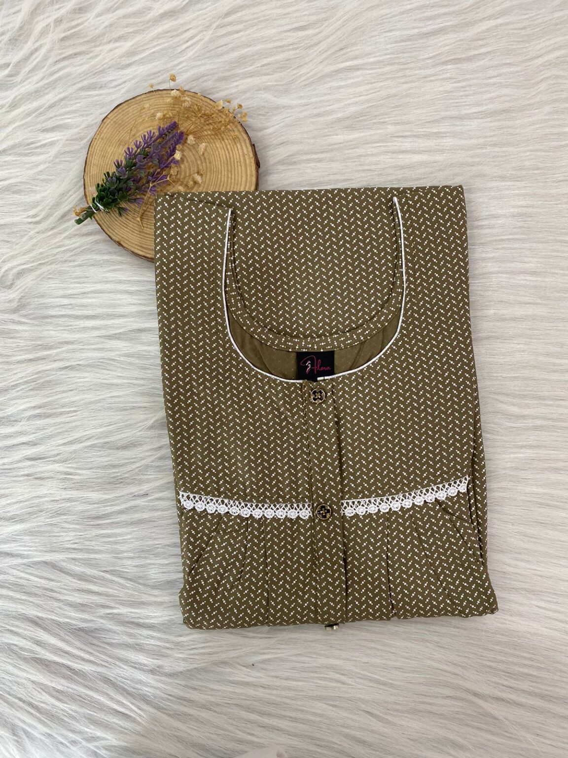 PURE COTTON LONG ZIP FEEDING NIGHTY