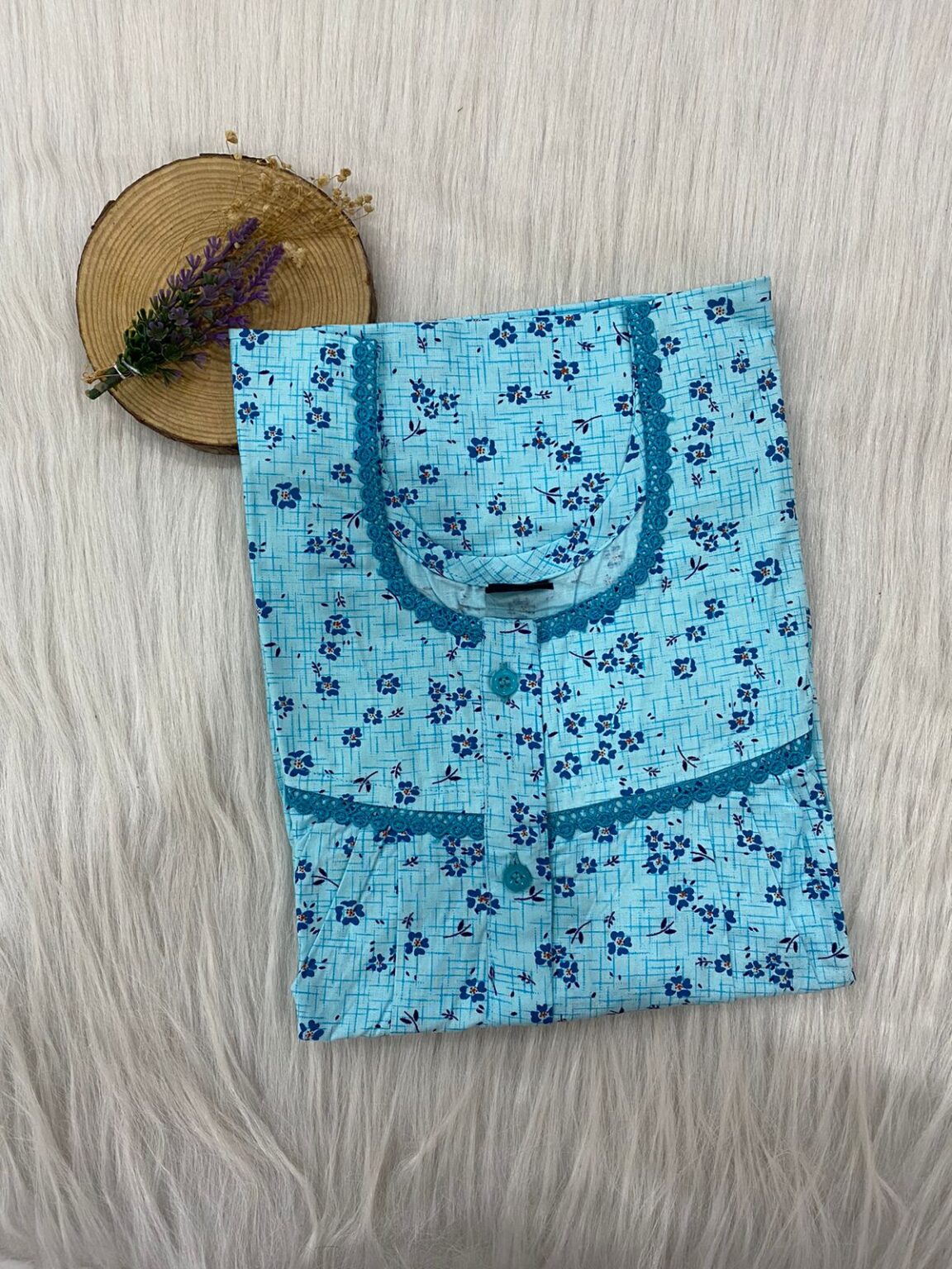 DOUBLE LACE WITH OPENABLE BUTTON NIGHTY