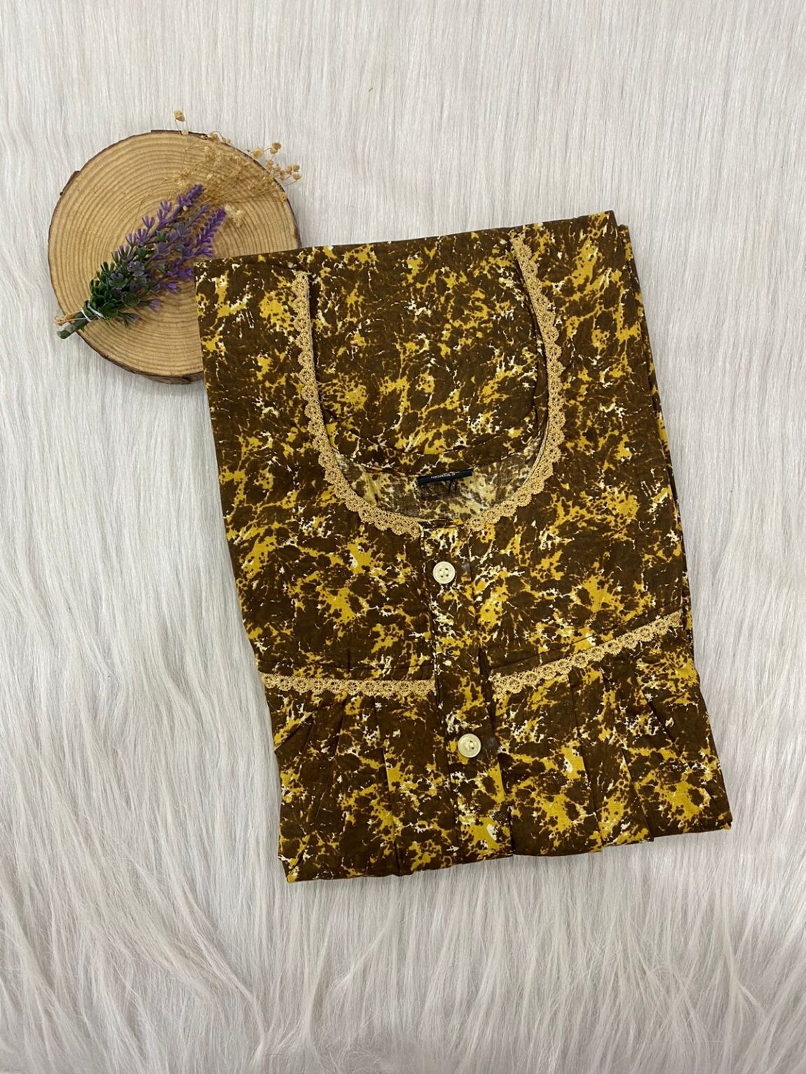 DOUBLE LACE WITH OPENABLE BUTTON NIGHTY