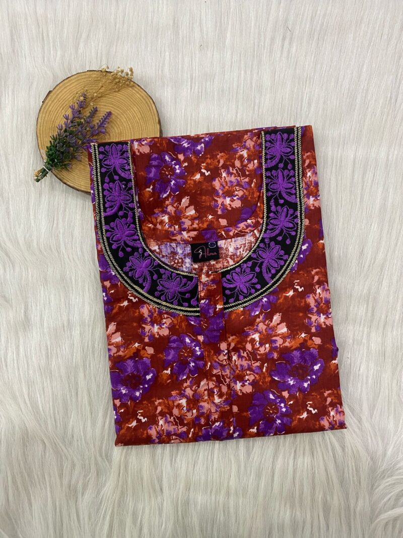 Neck Embroidery Nighty