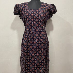 AJRAKH COTTON FEEDING FROCK WITH SIDE POCKET