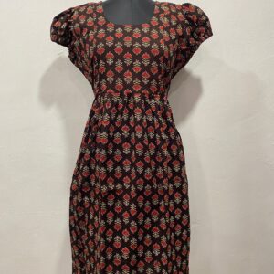 AJRAKH COTTON FEEDING FROCK WITH SIDE POCKET