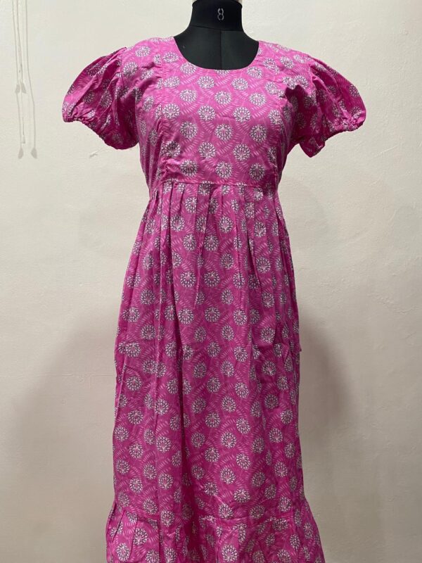 PURE COTTON FEEDING FROCK WITH SIDE POCKET