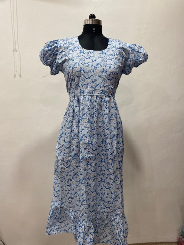 PURE COTTON FEEDING FROCK WITH SIDE POCKET