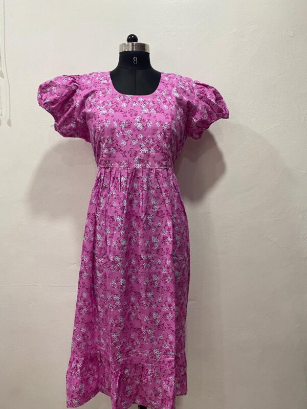 PURE COTTON FEEDING FROCK WITH SIDE POCKET