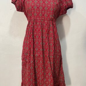 AJRAKH COTTON FEEDING FROCK WITH SIDE POCKET