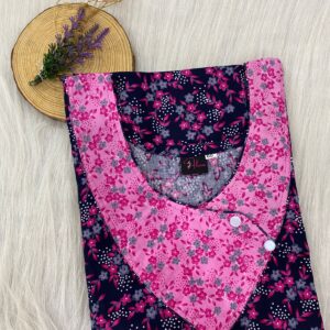 V-Neck Side Button Nighty With 60 Inches Length