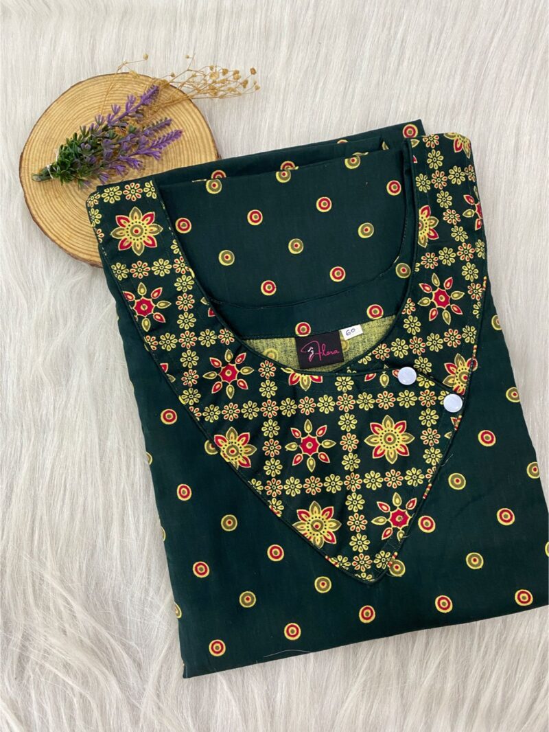 V-Neck Side Button Nighty With 60 Inches Length