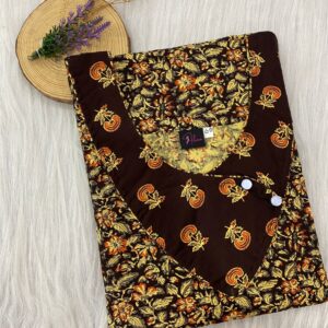 V-Neck Side Button Nighty With 60 Inches Length
