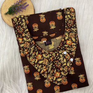 V-Neck Side Button Nighty With 60 Inches Length