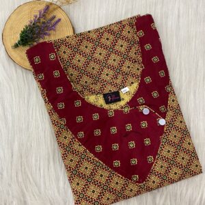 V-Neck Side Button Nighty With 60 Inches Length