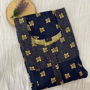 Cotton Feeding Nighty With Two Side Vertical Zip and Single Centre Zip