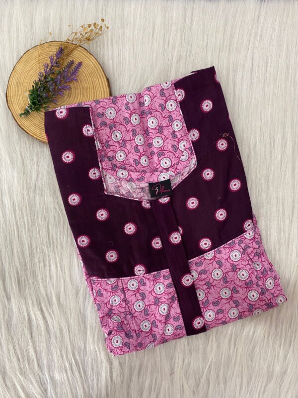 Cotton Feeding Nighty With Two Side Vertical Zip and Single Centre Zip