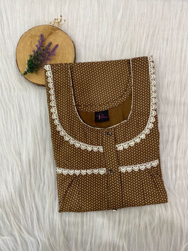 PURE COTTON DOUBLE LACE  ZIP NIGHTY