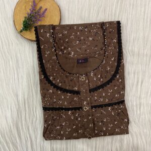 PURE COTTON DOUBLE LACE  ZIP NIGHTY