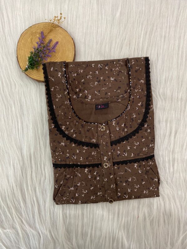 PURE COTTON DOUBLE LACE  ZIP NIGHTY