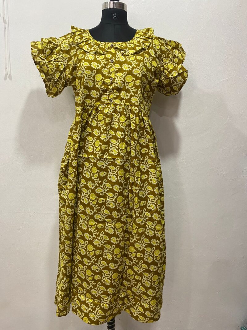 NON-FEEDING FROCK NIGHTY WITH SIDE POCKET & BUTTERFLY SLEEVE