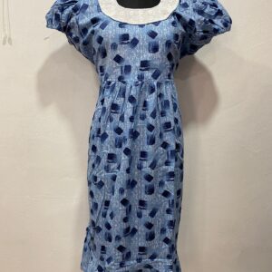 NON-FEEDING FROCK NIGHTY WITH SIDE POCKET & ELASTIC PUFF SLEEVE