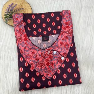 V-Neck Side Button Nighty