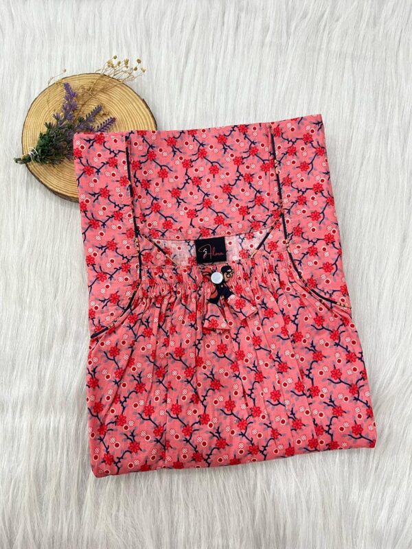 Front Elastic Pleated Nighty
