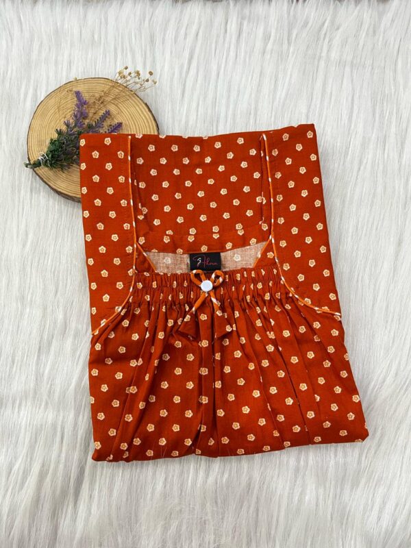 Front Elastic Pleated Nighty