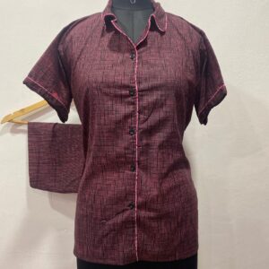 FULL OPEN BUTTON COTTON NIGHT DRESS