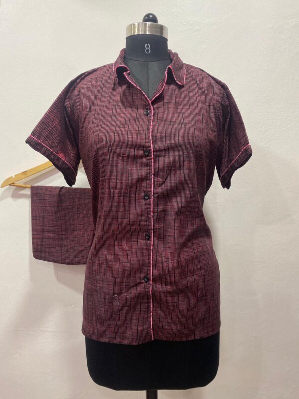 FULL OPEN BUTTON COTTON NIGHT DRESS