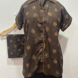 FULL OPEN BUTTON COTTON NIGHT DRESS