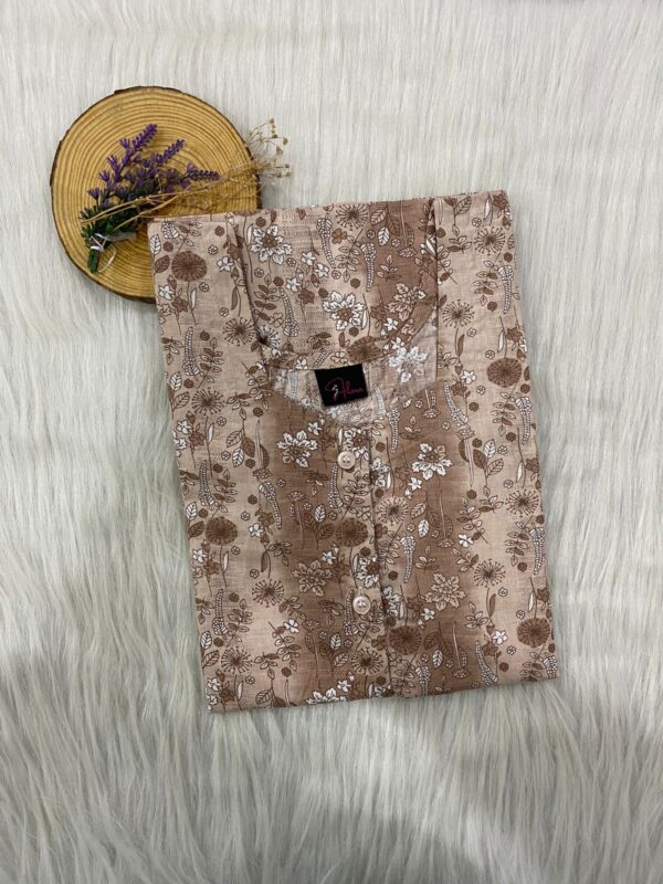 Pure Cotton Full Open Button Nighty
