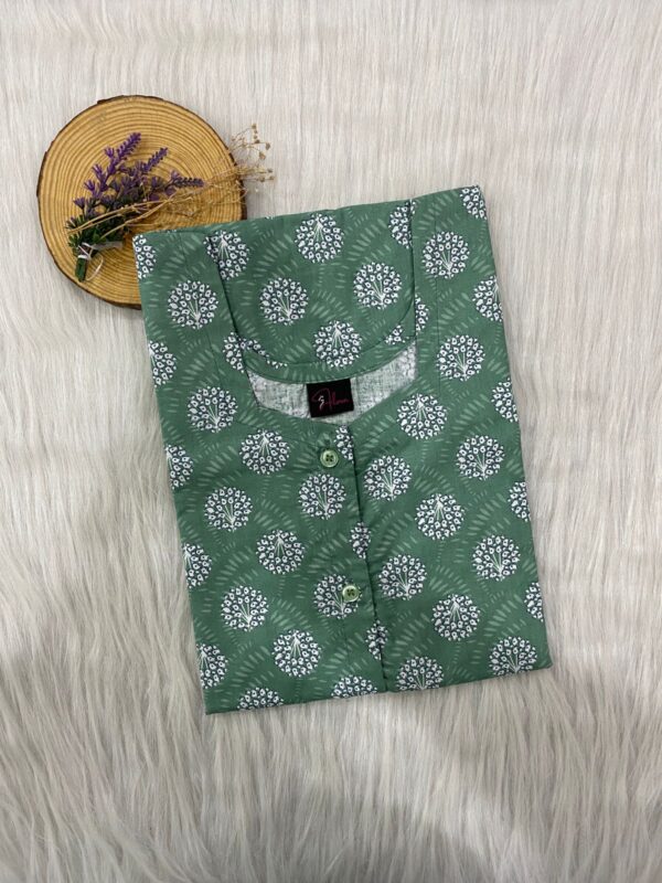 Pure Cotton Full Open Button Nighty