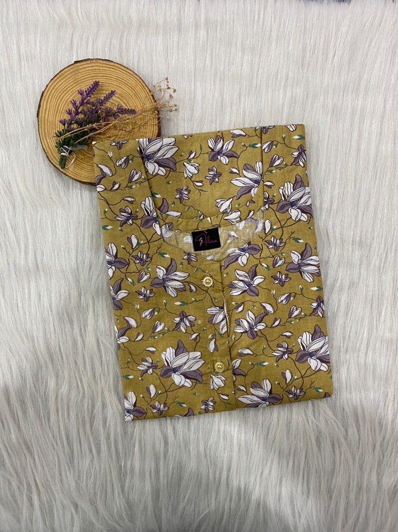 Pure Cotton Full Open Button Nighty