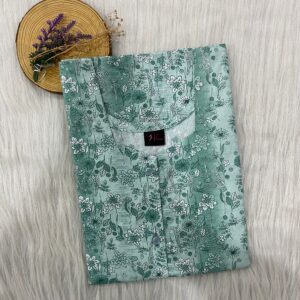Pure Cotton Full Open Button Nighty