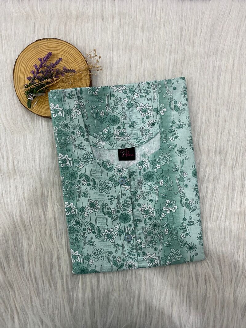 Pure Cotton Full Open Button Nighty