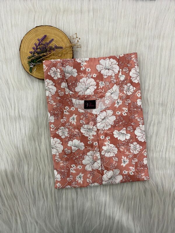 Pure Cotton Full Open Button Nighty