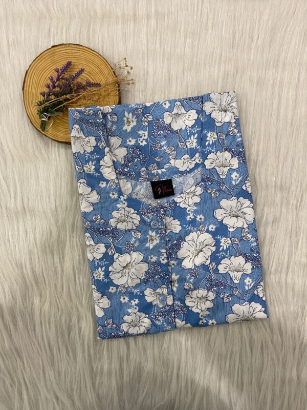 Pure Cotton Full Open Button Nighty