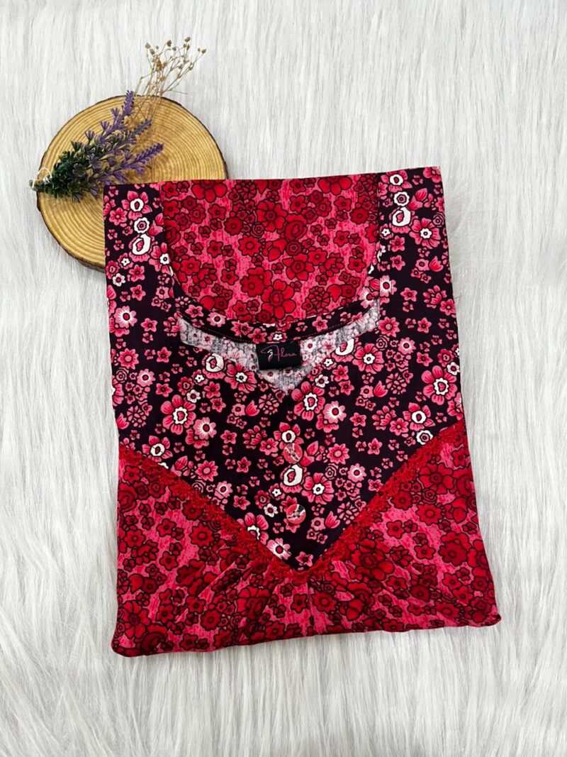 FRONT PLEATED LACE NIGHTY