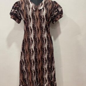 COTTON NON-FEEDING FROCK NIGHTY WITH PETER PAN COLLAR & PUFF SLEEVE