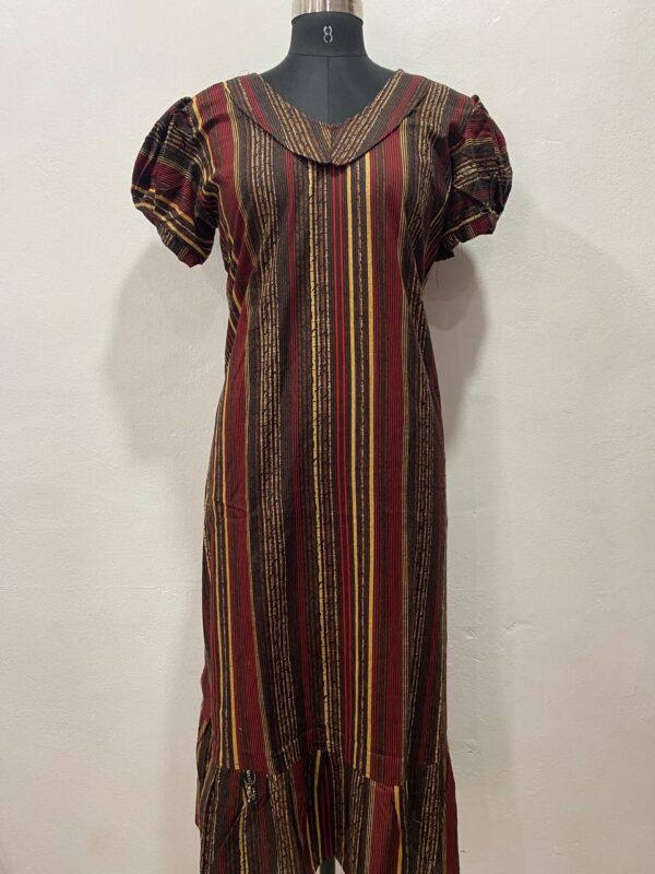 COTTON NON-FEEDING FROCK NIGHTY WITH PETER PAN COLLAR & PUFF SLEEVE