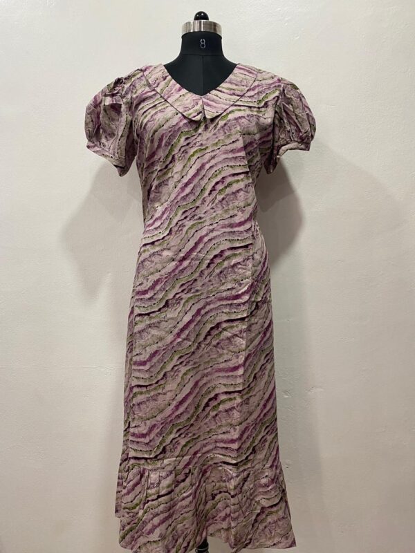 COTTON NON-FEEDING FROCK NIGHTY WITH PETER PAN COLLAR & PUFF SLEEVE