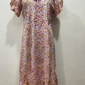 COTTON NON-FEEDING FROCK NIGHTY WITH PETER PAN COLLAR & PUFF SLEEVE