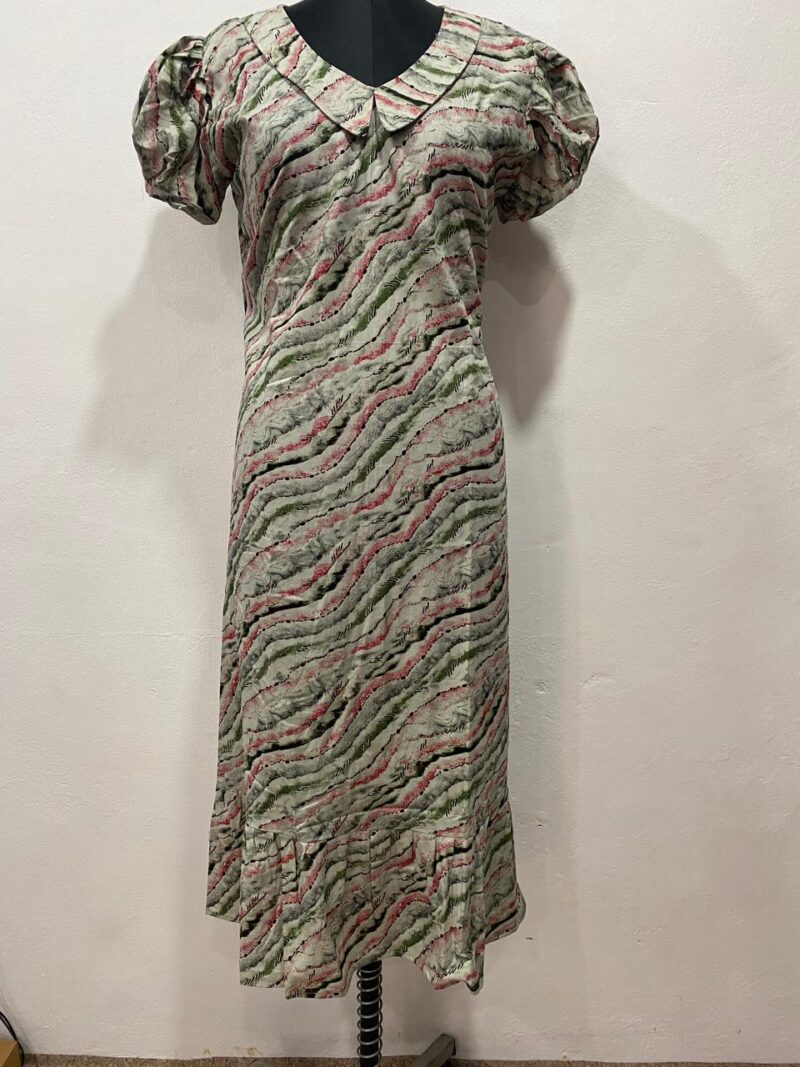 COTTON NON-FEEDING FROCK NIGHTY WITH PETER PAN COLLAR & PUFF SLEEVE