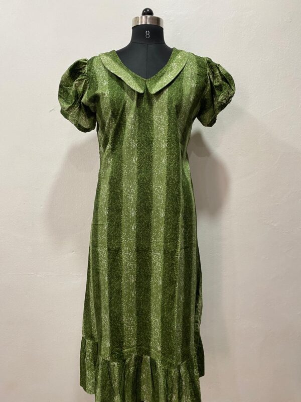 COTTON NON-FEEDING FROCK NIGHTY WITH PETER PAN COLLAR & PUFF SLEEVE