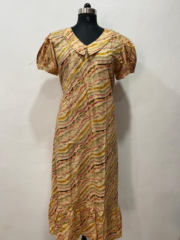 COTTON NON-FEEDING FROCK NIGHTY WITH PETER PAN COLLAR & PUFF SLEEVE