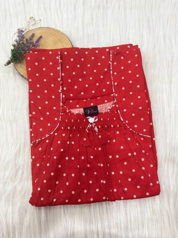 Front Elastic Pleated Nighty