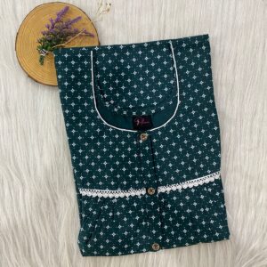 PURE COTTON LONG ZIP FEEDING NIGHTY