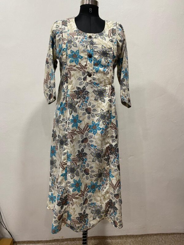 Women Foil Printed Rayon Maternity And Feeding Kurti
